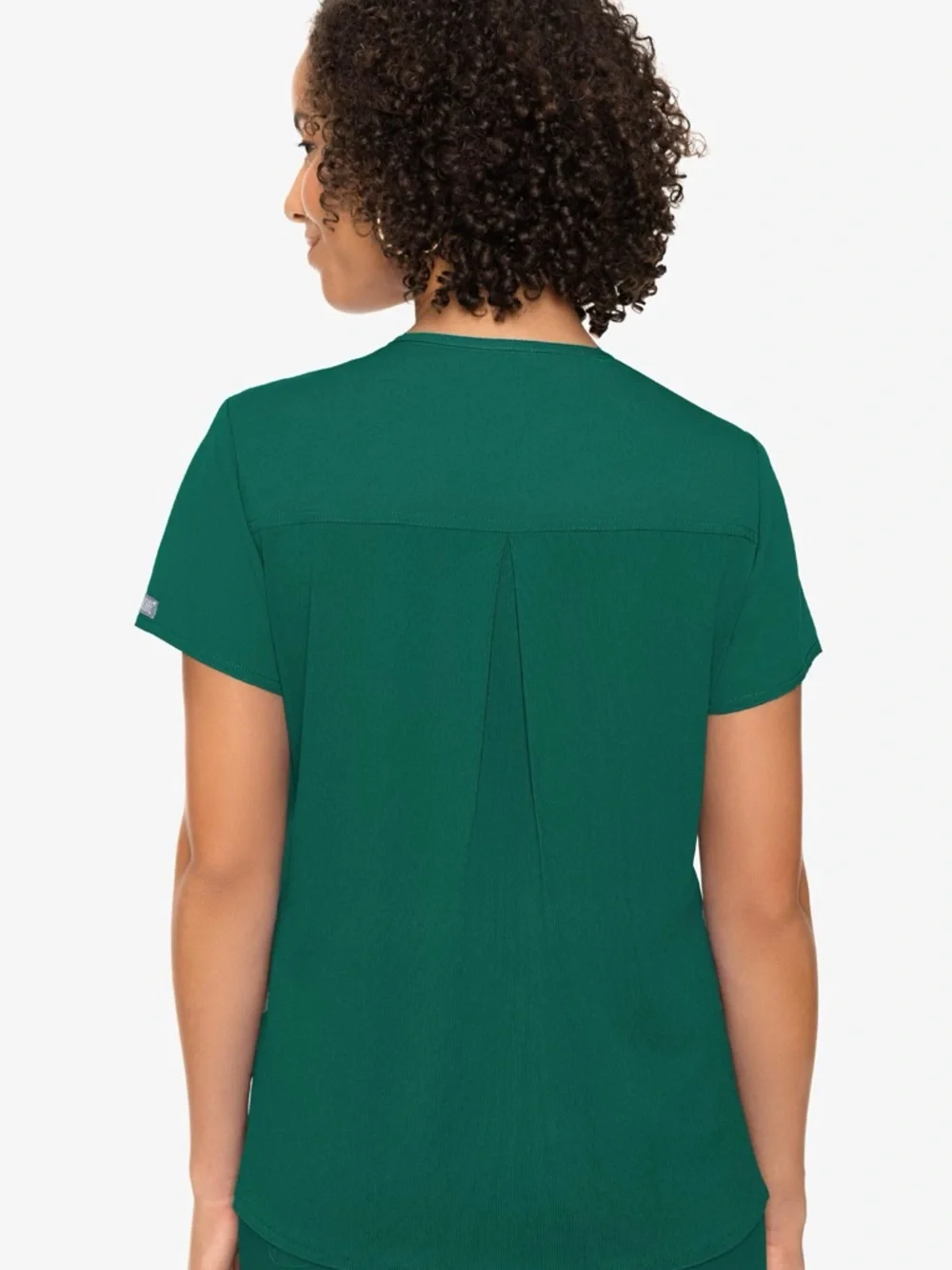 Med Couture Touch V-Neck Short Sleeve Scrub Top - Hunter - Picture 2 of 10